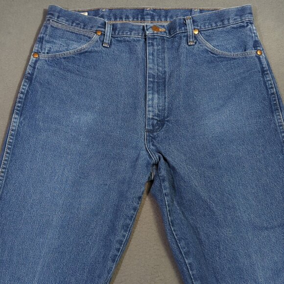 Wrangler Jeans Men's 36x38 Fits 34x36 Blue 13MWZ Cowboy Cut Western Cowboy Rodeo - Picture 6 of 11